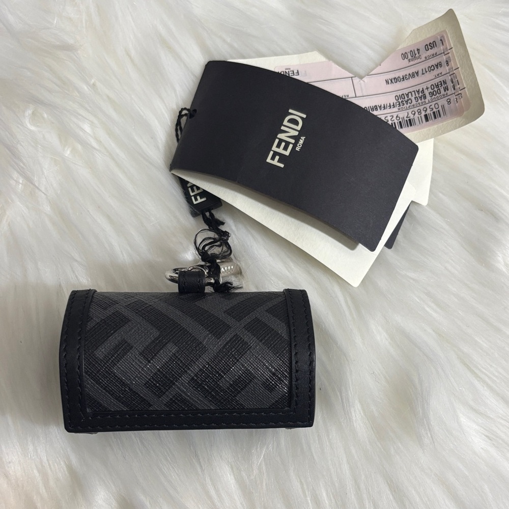 Fendi Calf Leather Black/Gray Doggie Pop Bag Case